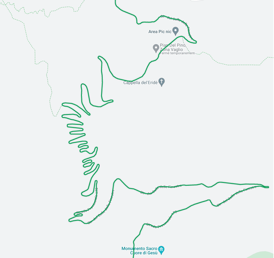 Route et piste du Colle del Finestre